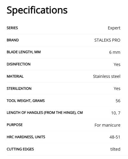 Staleks Pro EXPERT Professional Cuticle Manicure Nippers 80 6 mm NE-80-6