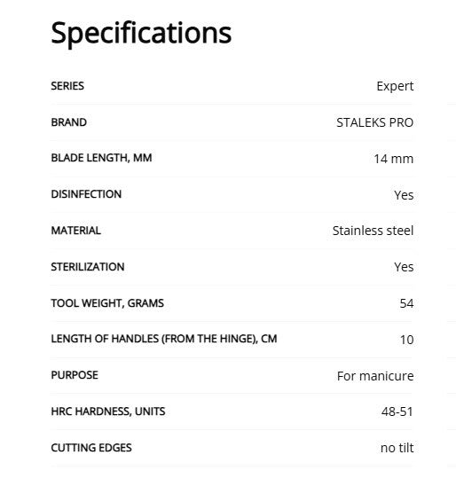 Staleks Pro EXPERT Professional Cuticle Manicure Nippers 11 14 mm NE-11-14