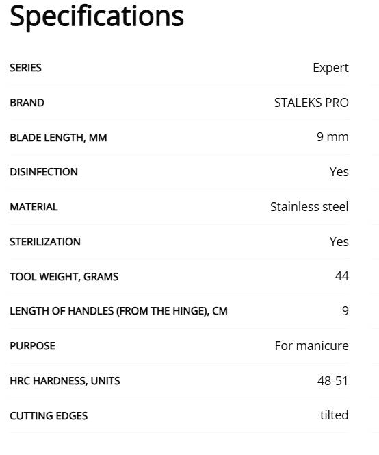 Staleks Pro EXPERT Professional Cuticle Manicure Nippers 100 9 mm NE-100-9